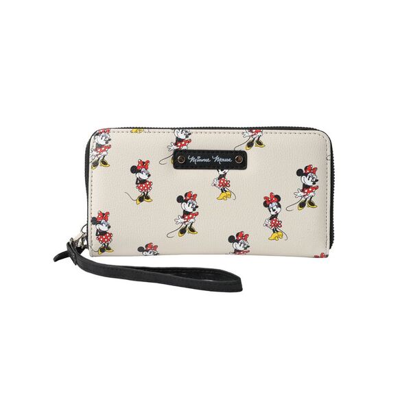 Disney Handbags - Disney Women's Minnie Mouse Zip Around Wallet All-Over Character Print Wristlet